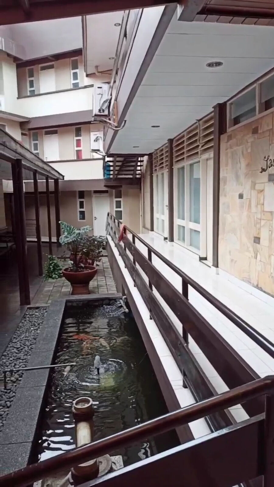 Inner courtyard with koi pond